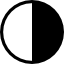 Solid black circle on a white background