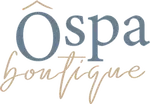 Logo for O Spa Wellness with blue O Spa text and a gold cursive subtitle underneath